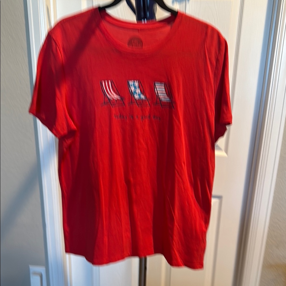 Life Is Good Red Short Sleeve Tee. Size Large
